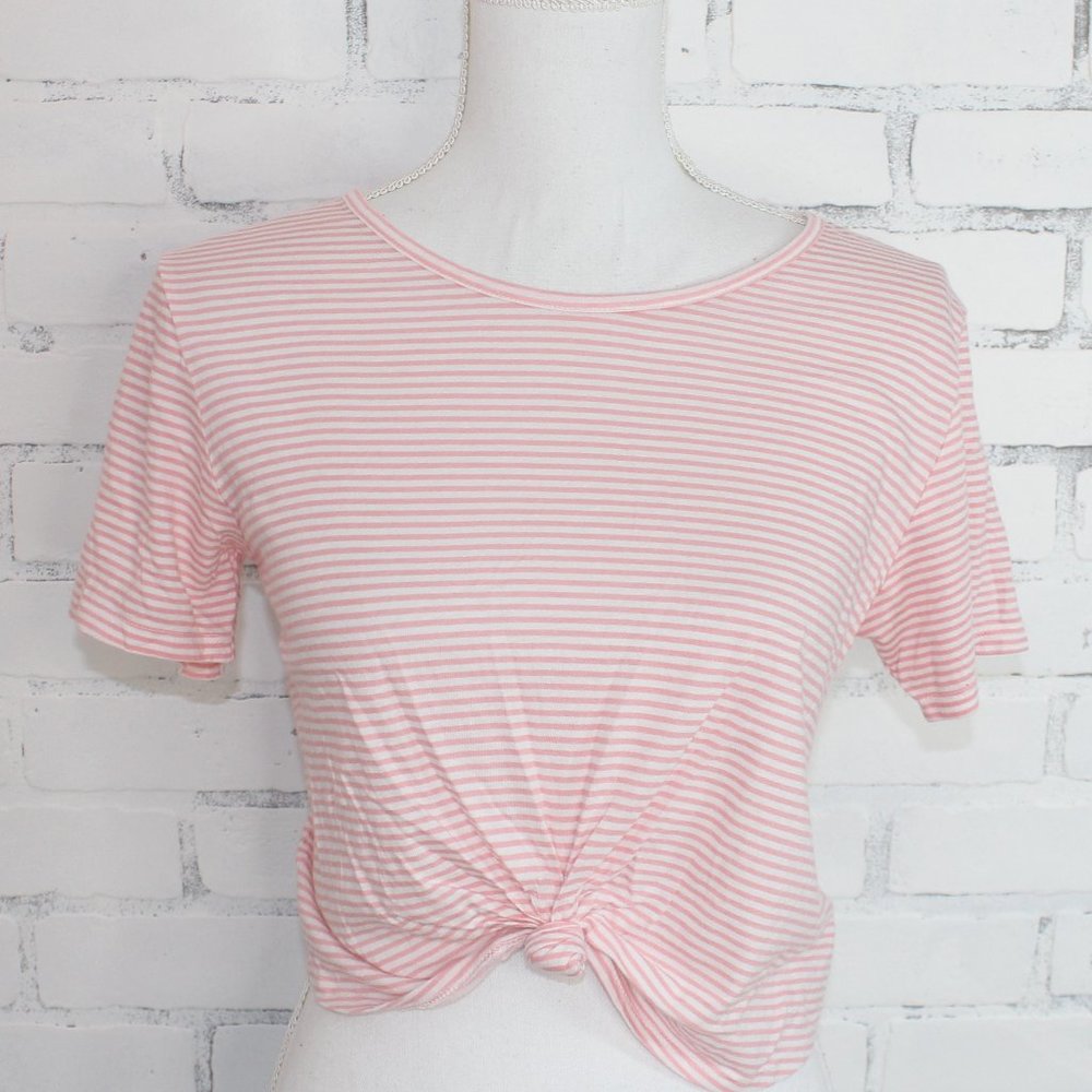 Pacsun Basics Pink and White Striped Shirt